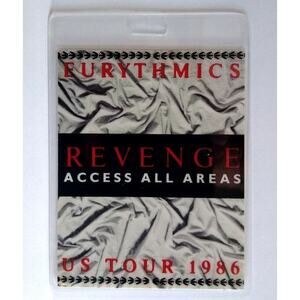 Eurythmics Revenge Backstage Pass Original 1986 New Wave Synth-Pop Electronic